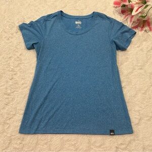 REI Co-Op Blue Heathered Short Sleeve T-Shirt Medium